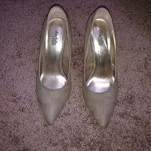 Beige Faux Suede Pumps